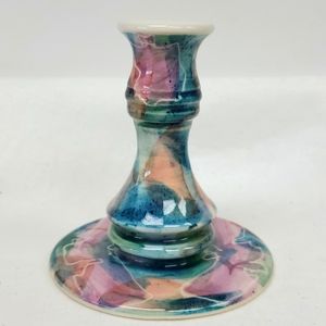 Studio art pottery handmade artist signed 5”  candle holder